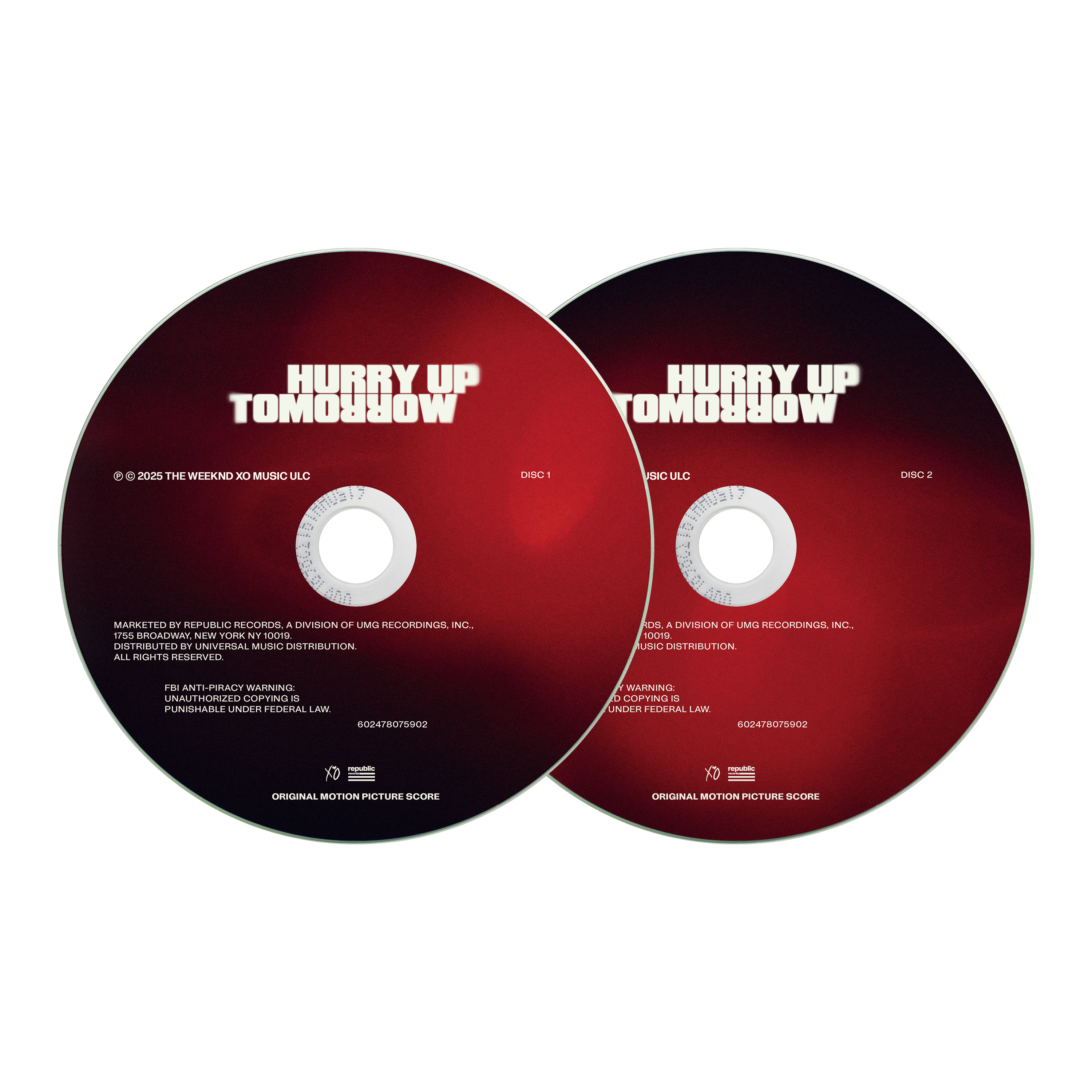The Weeknd HURRY UP TOMORROW: ORIGINAL MOTION PICTURE SCORE 2CD Score CD 409845