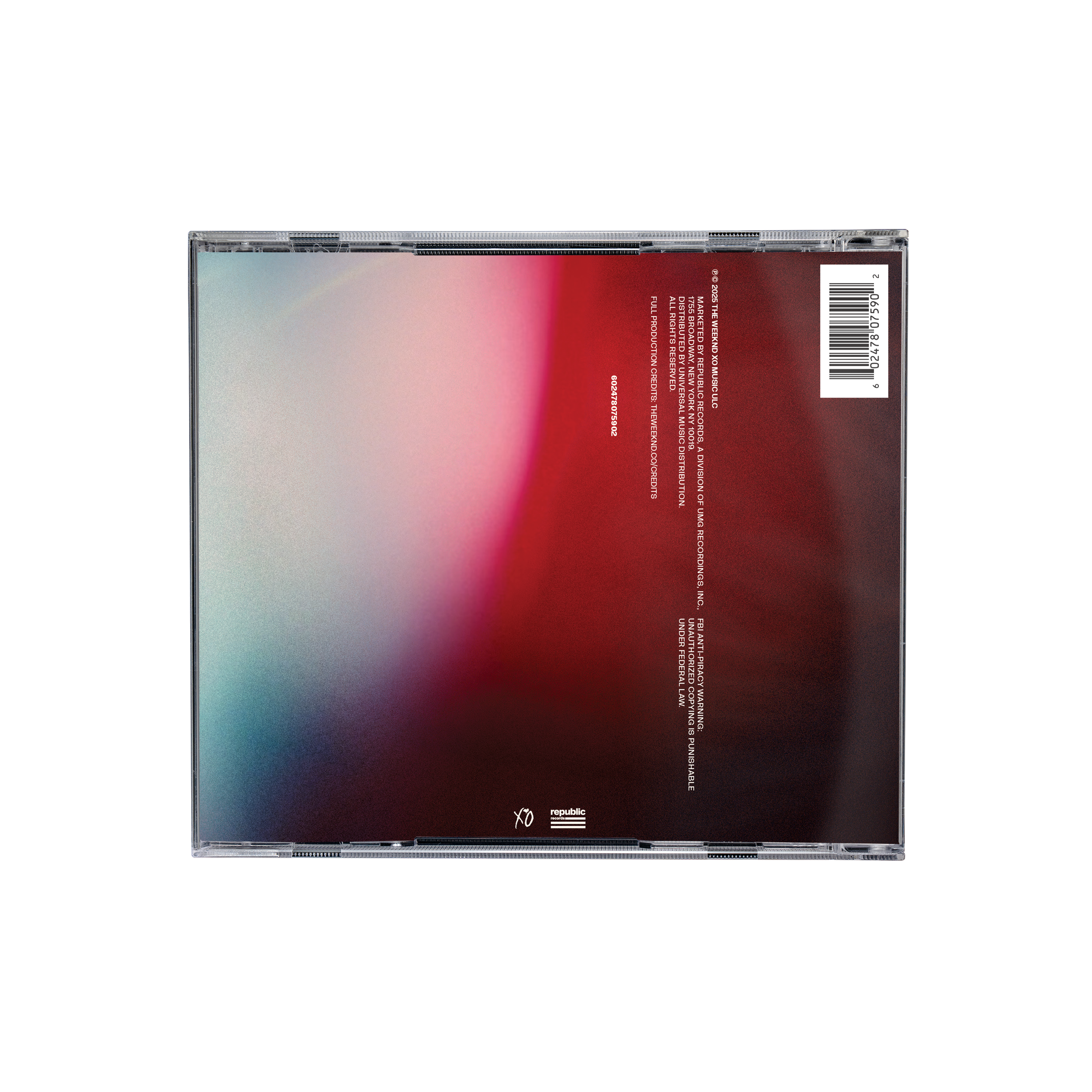 The Weeknd HURRY UP TOMORROW: ORIGINAL MOTION PICTURE SCORE 2CD Score CD 409843