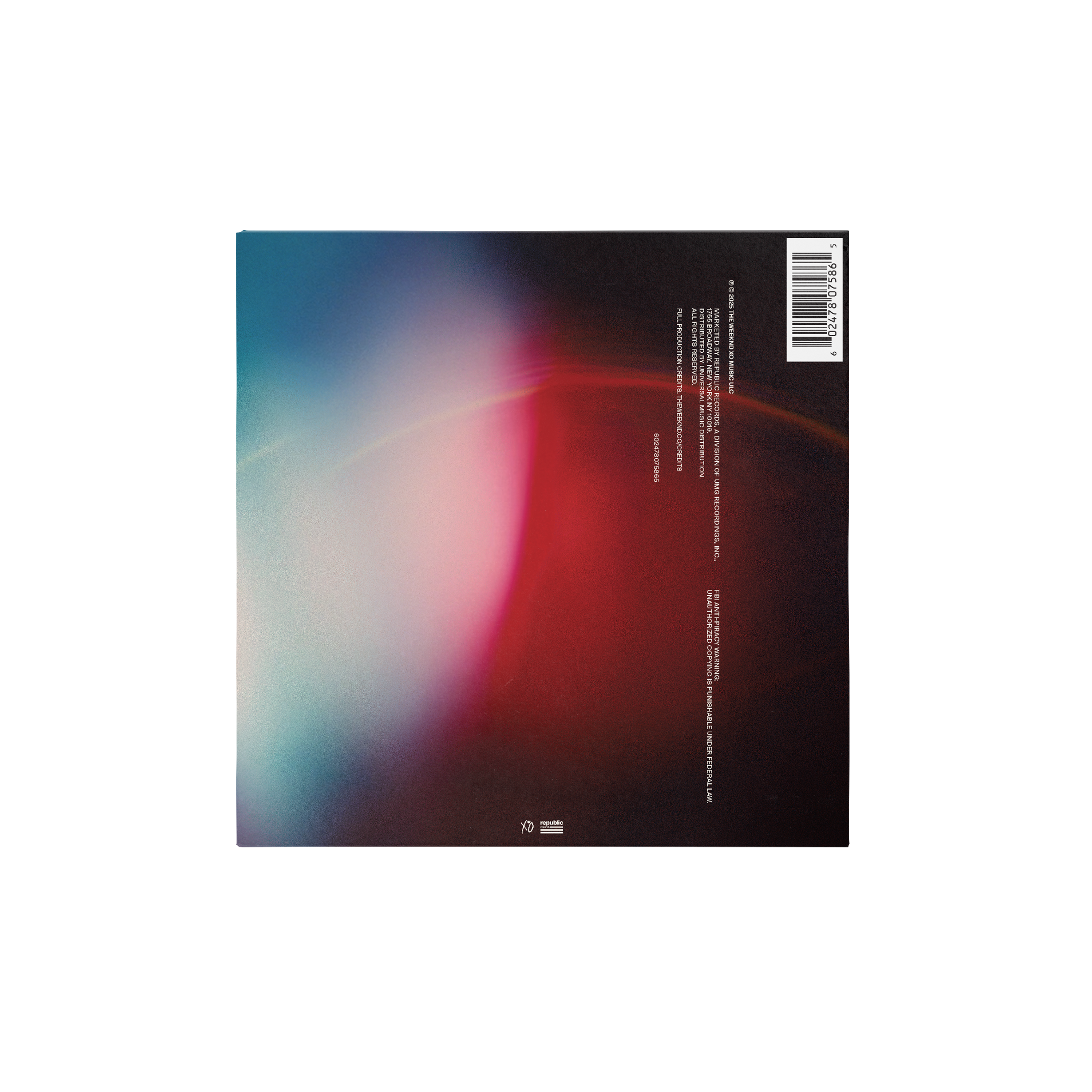 The Weeknd HURRY UP TOMORROW: Original Motion Picture Score 2LP Score LP 404249